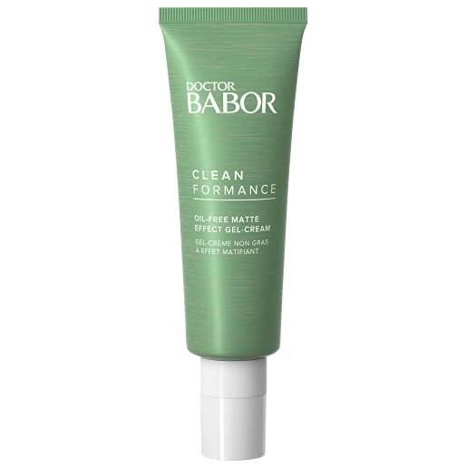 BABOR doctor cleanformance oil-free matte effect cream, crema gel opacizzante e idratante, per pelli miste, grasse e impure, 50 ml