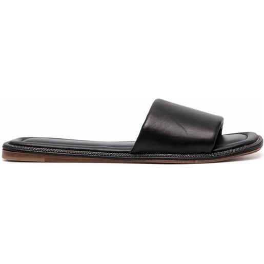 Brunello Cucinelli sandali slides con decorazione - nero