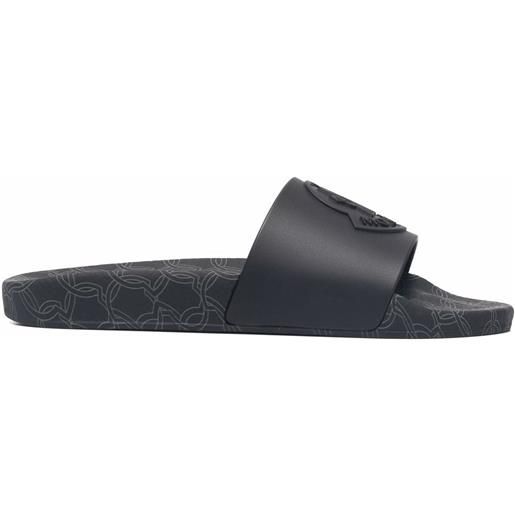 Moncler sandali slides con applicazione - nero