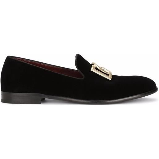 Dolce & Gabbana slippers con logo goffrato - nero