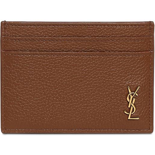 SAINT LAURENT porta carte di credito in pelle con monogramma