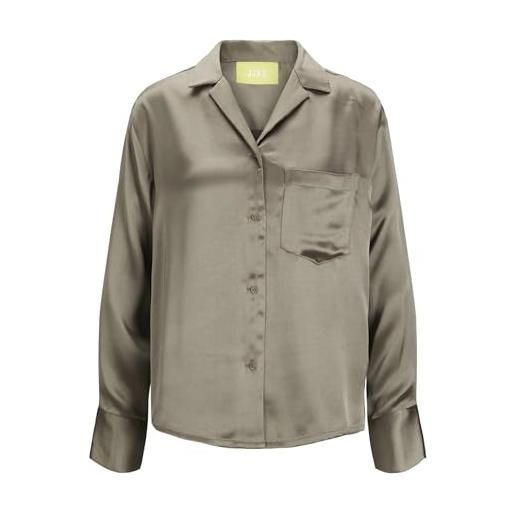 Jack & jones jjxx jxeva ls comfort satin shirt noos camicia da donna, verde-jolly green, m