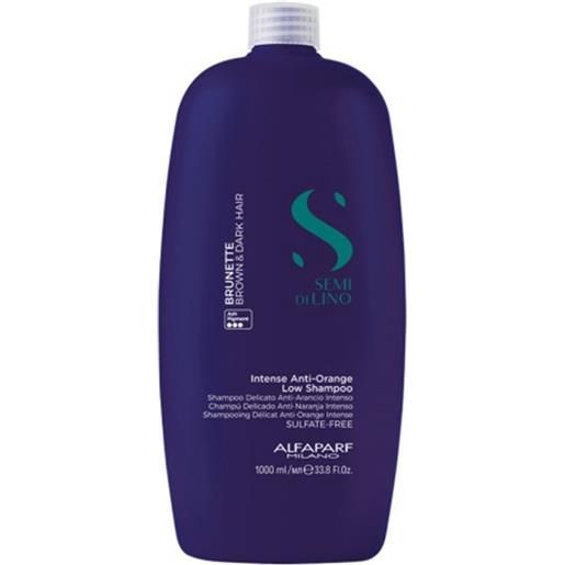 Alfaparf semi di lino brunette intense anti-orange low shampoo 1000ml - shampoo anti-giallo capelli castani e scuri