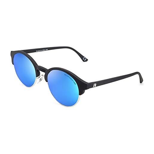CLANDESTINE - occhiali da sole pure 16 silver navy grey - lenti in nylon grigio e montatura in acciaio - occhiali da sole unisex - smart vision technology - più nitidezza e meno riflessi