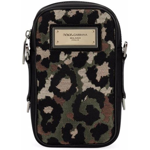 Dolce & Gabbana borsa messenger con stampa camouflage - nero
