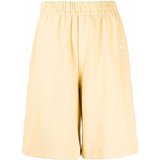 MARANT shorts sportivi con ricamo - giallo