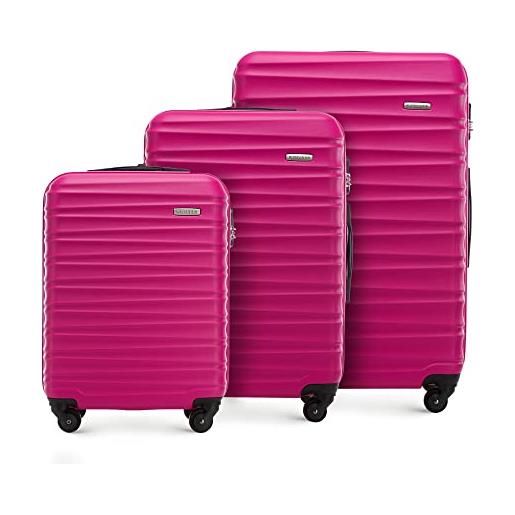WITTCHEN groove line, luggage set unisex adult, rosa (pink), 77 centimeters