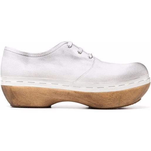 Maison Margiela stringate con suola in legno - bianco