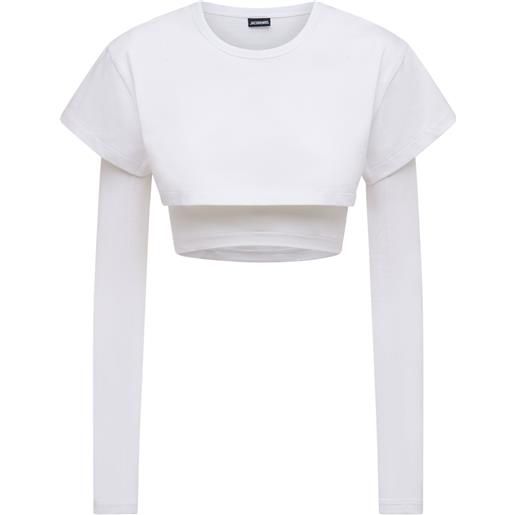 JACQUEMUS top le double t-shirt in jersey di cotone