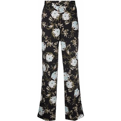 Erdem pantaloni pigiama lionel a fiori - nero