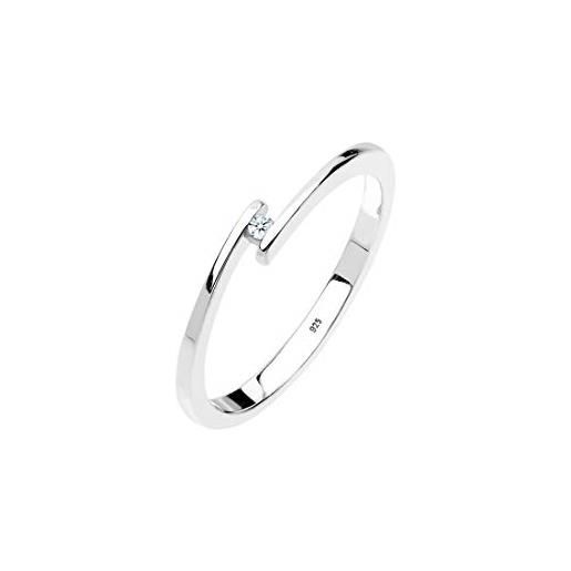 DIAMORE elli diamonds anello donne di fidanzamento con diamante (0.015 ct. ) in argento sterling 925