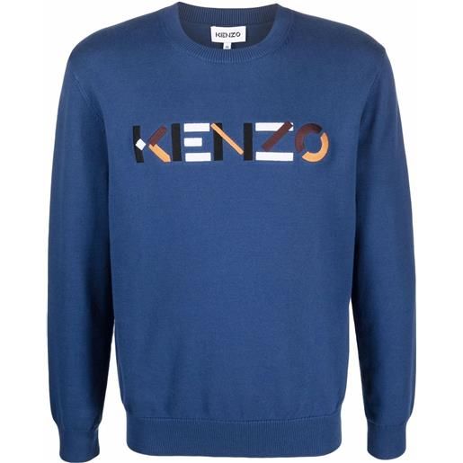 Kenzo maglione con logo - blu