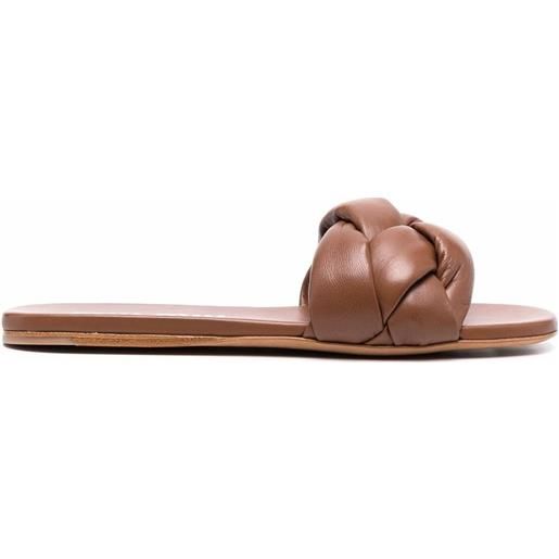 Miu Miu sandali con suola piatta - marrone
