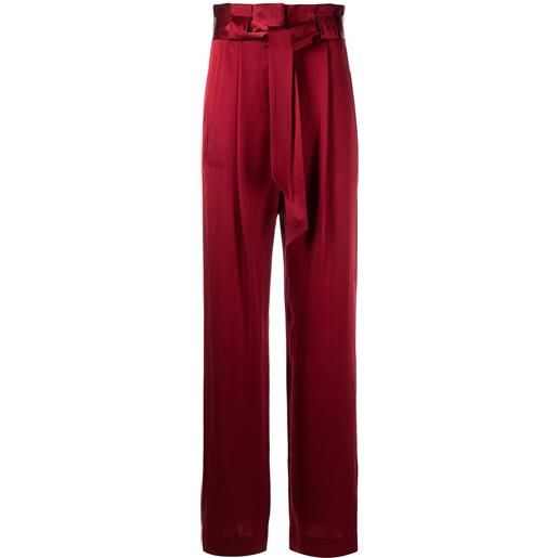 Michelle Mason pantaloni a vita alta - rosso