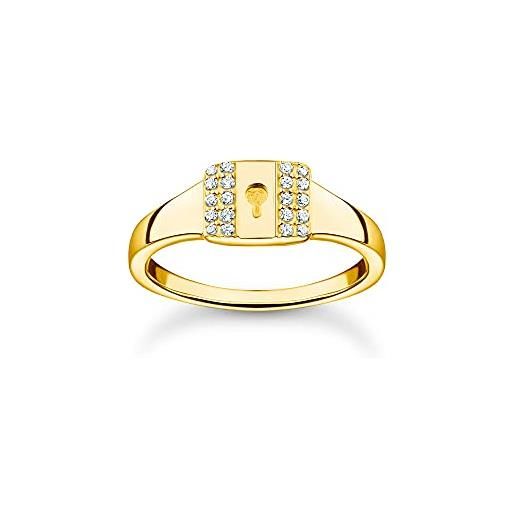 Thomas sabo - anello 925 sterline d'argento argento cubic zirconia donna, oro, tr2372-414-14-58