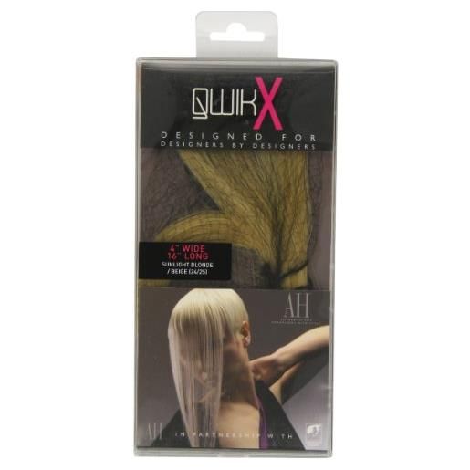 American Dream qwik percent x 100-remi indian human hair extension per capelli, colore 24/25-luce solare, colore: biondo/41 cm, colore: biondo chiaro