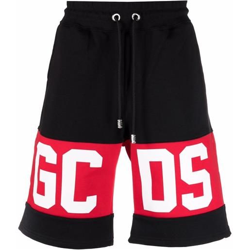 Gcds shorts sportivi con logo - nero