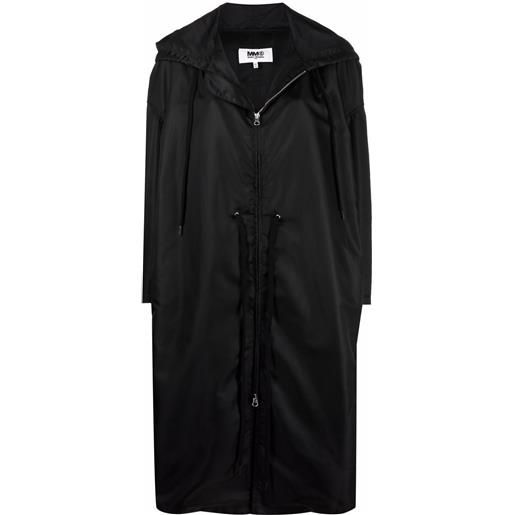 MM6 Maison Margiela cappotto con cappuccio - nero