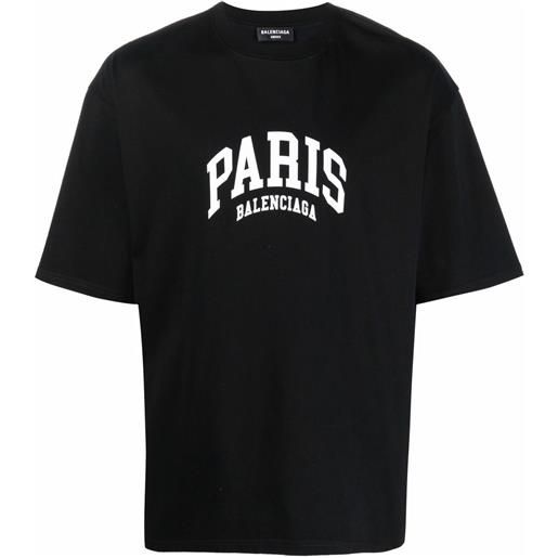 Balenciaga t-shirt paris con logo - nero