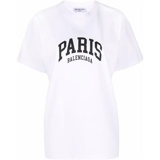 Balenciaga t-shirt paris con logo - bianco