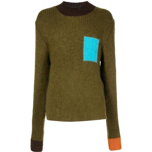 Jacquemus maglione girocollo con design color-block - verde