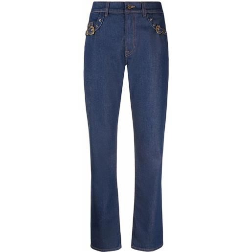 Versace Jeans Couture jeans dritti con fibbia - blu