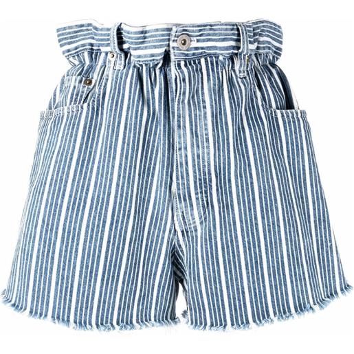 Miu Miu shorts denim a righe - blu