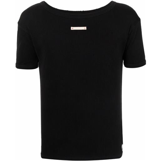 Maison Margiela t-shirt con cuciture decorative - nero