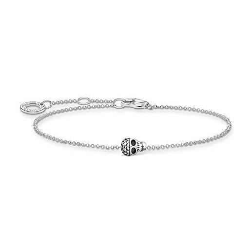 Thomas Sabo bracciale in argento sterling 925, con teschio, lunghezza 16-19 cm