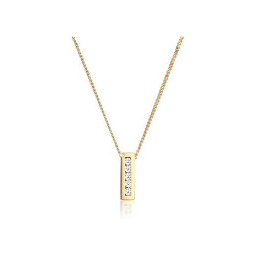 DIAMORE elli diamonds collana donne classica elegante con diamante (0,075 ct. ) in oro giallo 585