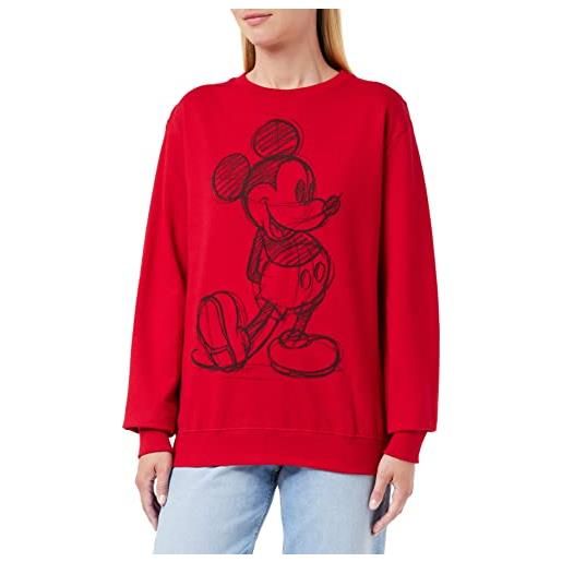 Disney mickey sketch felpa, rosso (red red), 44 (taglia produttore: medium) donna