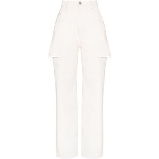 Maison Margiela jeans dritti con effetto vissuto - bianco