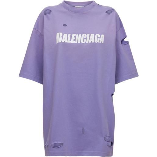 BALENCIAGA t-shirt boxy fit in jersey destroyed