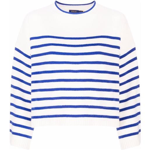 Polo Ralph Lauren maglione oversize a righe - bianco
