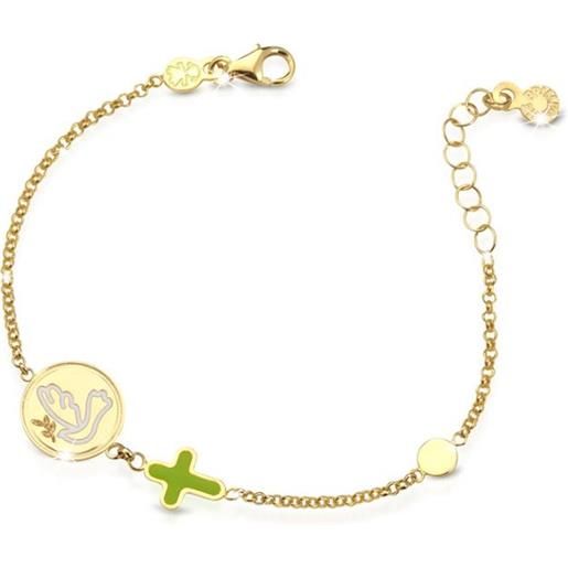 leBebé proteggimi ♡ bracciale oro giallo colomba e croce pmg081