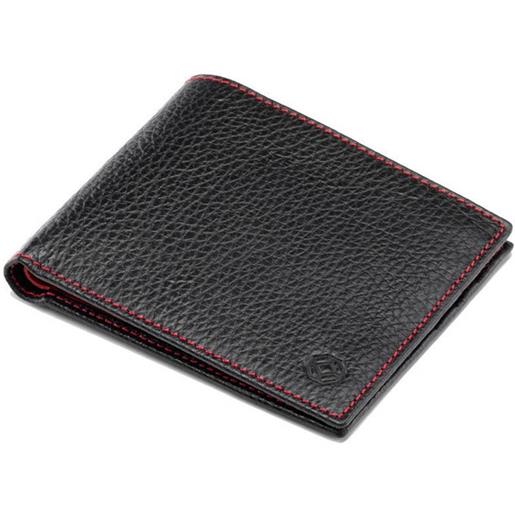 Montegrappa portafoglio 6cc nero e rosso a. 72006. Cr