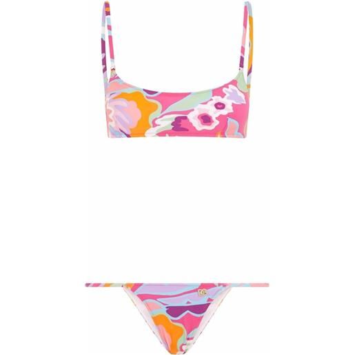 Dolce & Gabbana set bikini a fiori - rosa