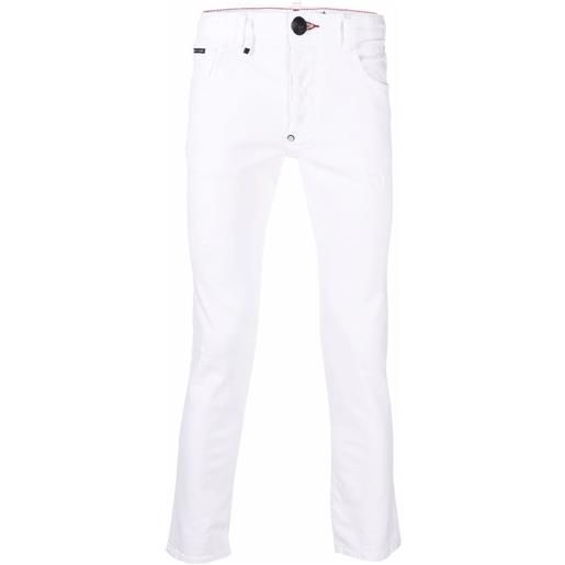 Philipp Plein jeans slim con ricamo - bianco