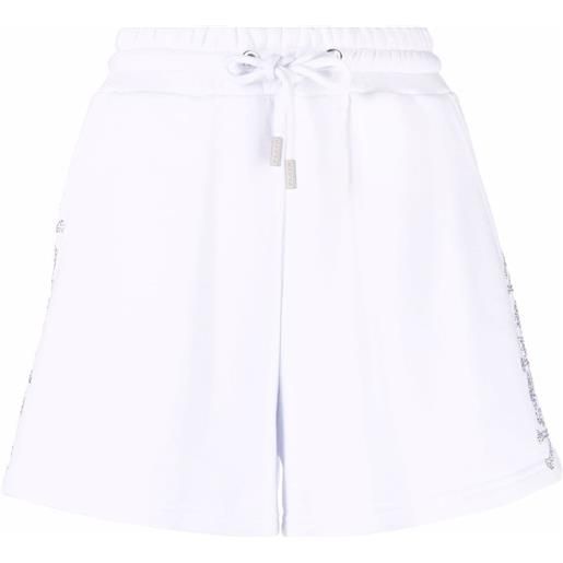 Philipp Plein shorts con strass - bianco