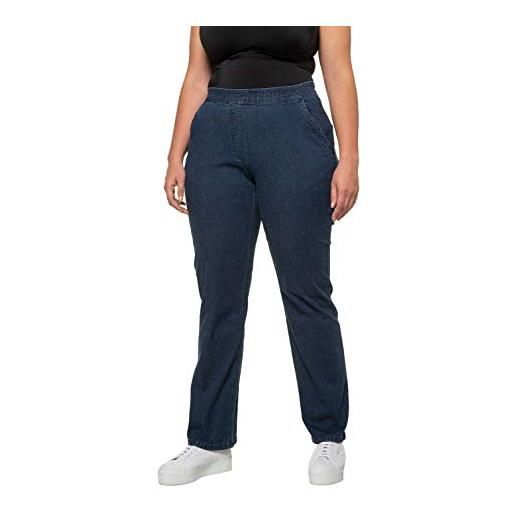 Ulla popken schmale marlene, mandy jeans, denim scuro, 64w / 32l donna