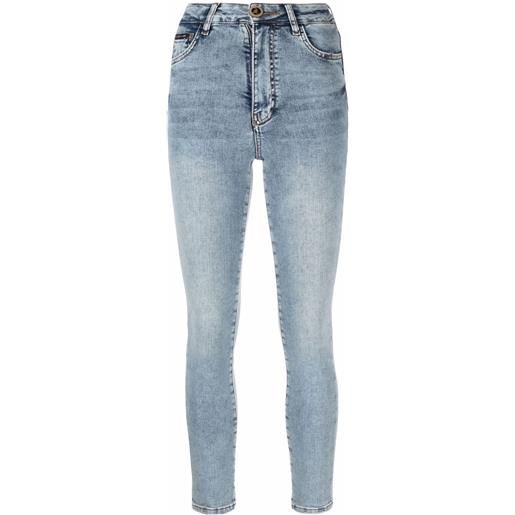 Philipp Plein jeans skinny con ricamo - blu