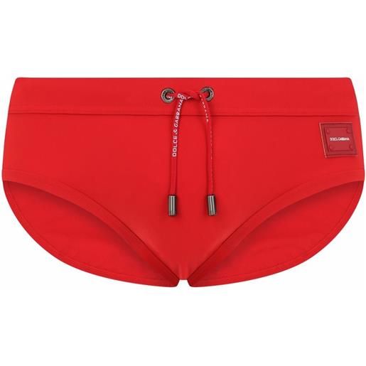 Dolce & Gabbana costume da bagno con logo - rosso
