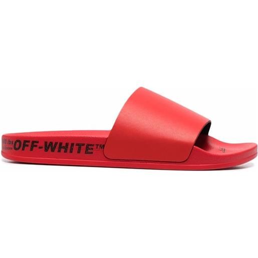 Off-White sandali slides industrial con logo - rosso