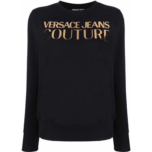 Versace Jeans Couture felpa girocollo con logo - nero