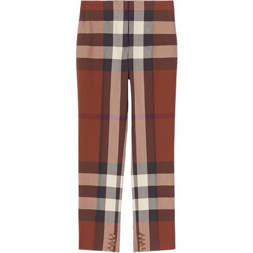 Burberry pantaloni sartoriali a quadri - marrone