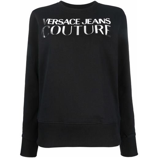 Versace Jeans Couture felpa girocollo con logo - nero