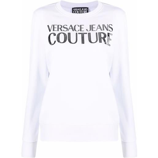 Versace Jeans Couture felpa girocollo con logo - bianco