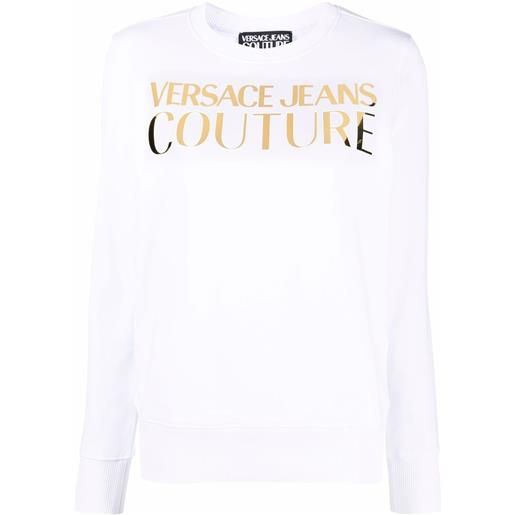 Versace Jeans Couture felpa girocollo con logo - bianco