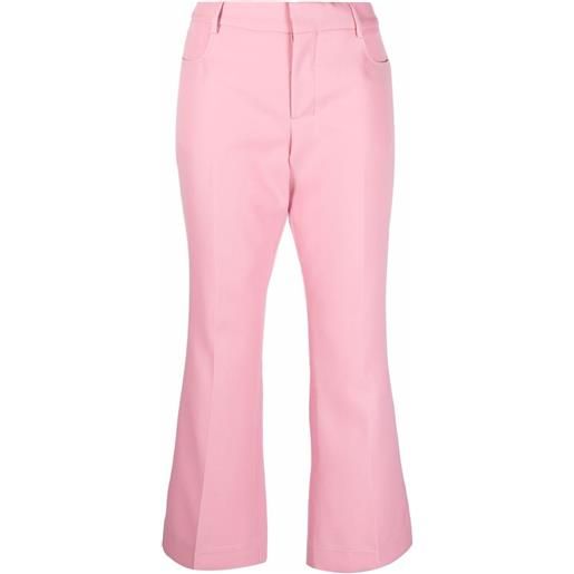 AMI Paris pantaloni crop svasati - rosa