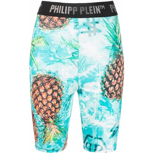 Philipp Plein shorts da ciclismo pineapple stones stones - blu